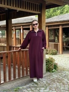 Mürdüm Yarım FERMUARLI OYSHO ELBİSE