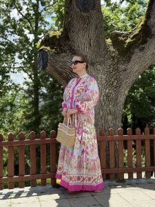 Nare modal tensel katleya elbise pembe