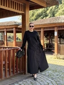 Verona Fermuarlı Tasarım etekli Takım Siyah