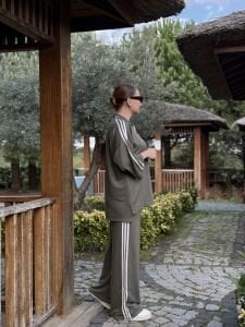 Şeritli Armalı Takım Haki