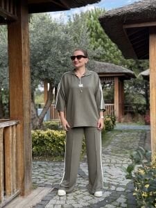 Şeritli Armalı Takım Haki