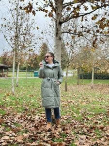 Mint çıtçıtlı şişme mont