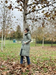 Mint çıtçıtlı şişme mont