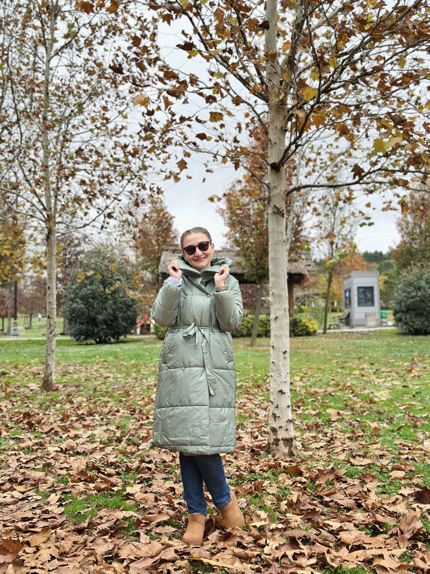 Mint çıtçıtlı şişme mont