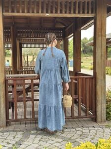 Polo yıkama tensel kot katleya elbise