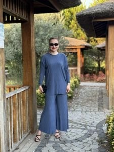 Kraşlı Lotus takım indigo