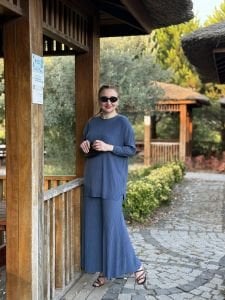 Kraşlı Lotus takım indigo