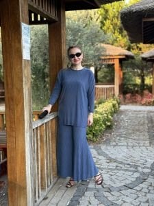 Kraşlı Lotus takım indigo