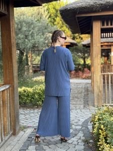Kraşlı Lotus takım indigo