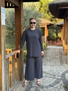 Kraşlı Lotus takım antrasit