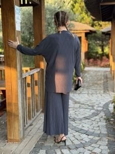 Kraşlı Lotus takım antrasit