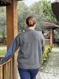 Mavi-gri yumoş baklava hırka