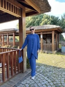 A.akay çapraz Tasarım aerobin Takım Mavi