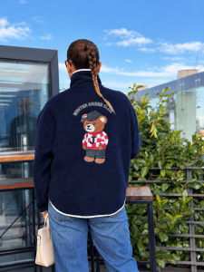 Fermuarlı Teddy polar lacivert