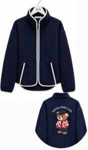 Fermuarlı Teddy polar lacivert