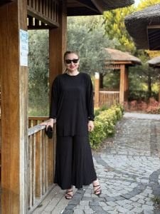 Kraşlı Lotus takım siyah