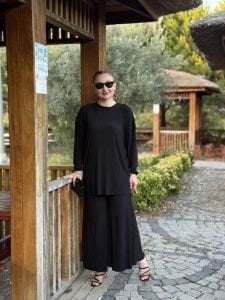 Kraşlı Lotus takım siyah