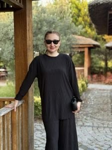 Kraşlı Lotus takım siyah