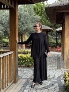 Asimetrik sandy takım 4214 Siyah