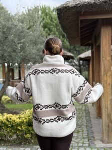 Tasarım Ren geyik polar kahve-krem