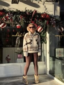 Tasarım Ren geyik polar kahve-krem