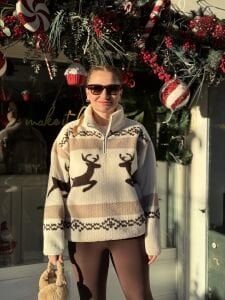 Tasarım Ren geyik polar kahve-krem