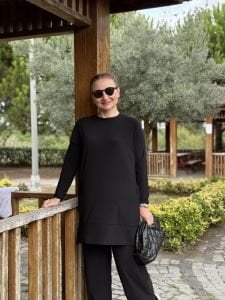 Yanları cepli sandy takım 5015 Siyah