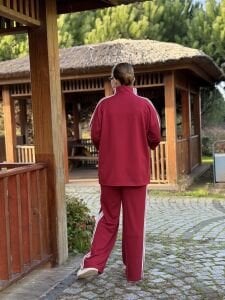 Şeritli Armalı Takım Bordo