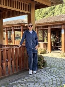 A.akay Payetli Fermuarlı Takım indigo