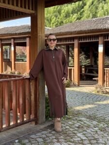 Milona Oysho elbise kahve-haki