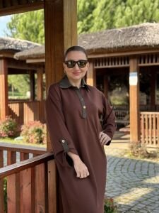 Milona Oysho elbise kahve-haki