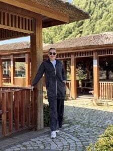 A.akay Payetli Fermuarlı Takım antrasit