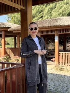 A.akay Payetli Fermuarlı Takım antrasit