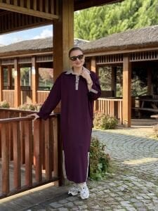 Milona Oysho elbise mor-taş