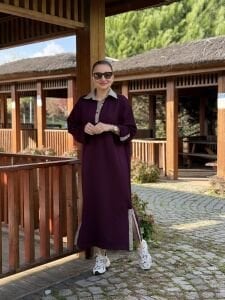 Milona Oysho elbise mor-taş