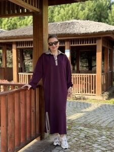 Milona Oysho elbise mor-taş