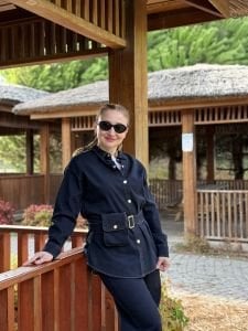 Çanta kemerli Likralı Kot Takım  Lacivert