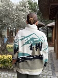 Geyikli manzara desenli polar