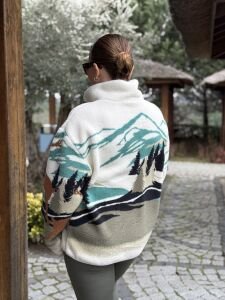 Geyikli manzara desenli polar