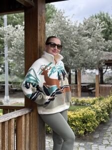 Geyikli manzara desenli polar