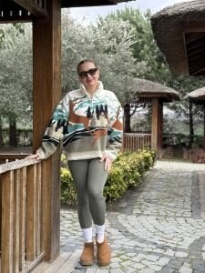 Geyikli manzara desenli polar