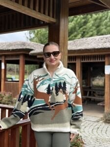 Geyikli manzara desenli polar