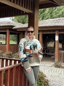 Geyikli manzara desenli polar