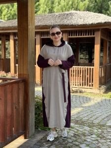 Vera tasarım elbise mor-taş