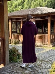 Vera tasarım elbise mor-taş