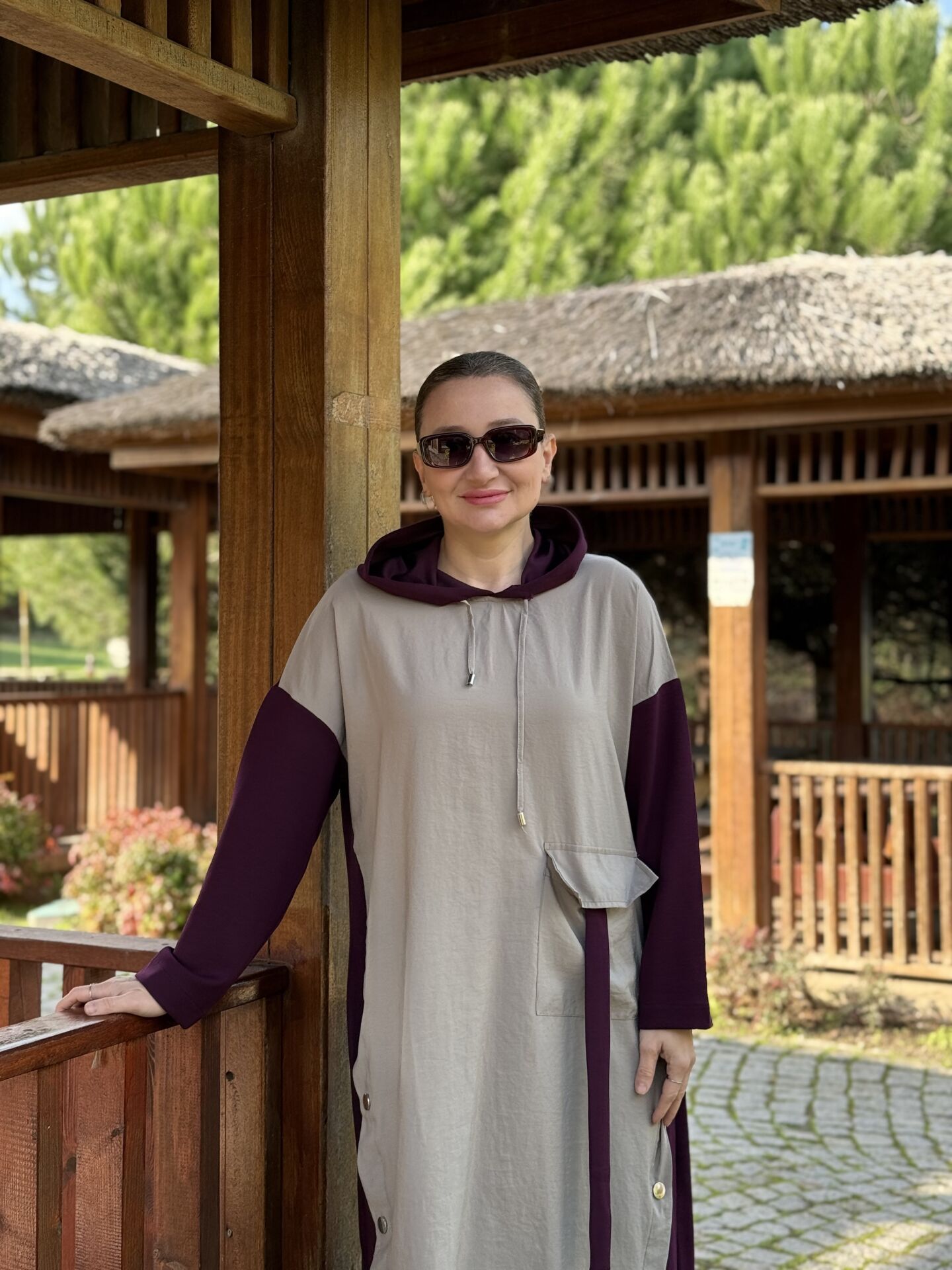 Vera tasarım elbise mor-taş