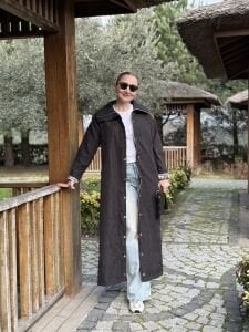 A.Akay Tam boy Tasarım kap-trenç Siyah