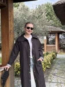 A.Akay Tam boy Tasarım kap-trenç Siyah