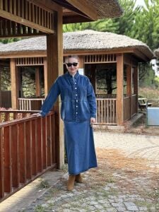 Koyu mavi etekli kot takım 2794