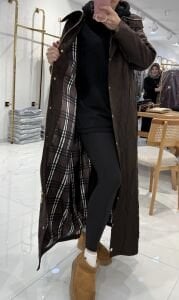 A.Akay Tam boy Tasarım kap-trenç Acı kahve